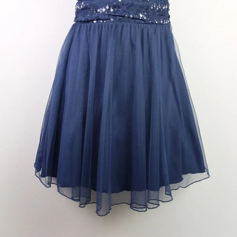 Speechless Juniors Midnight Blue Sequined Mini Dress Size 3